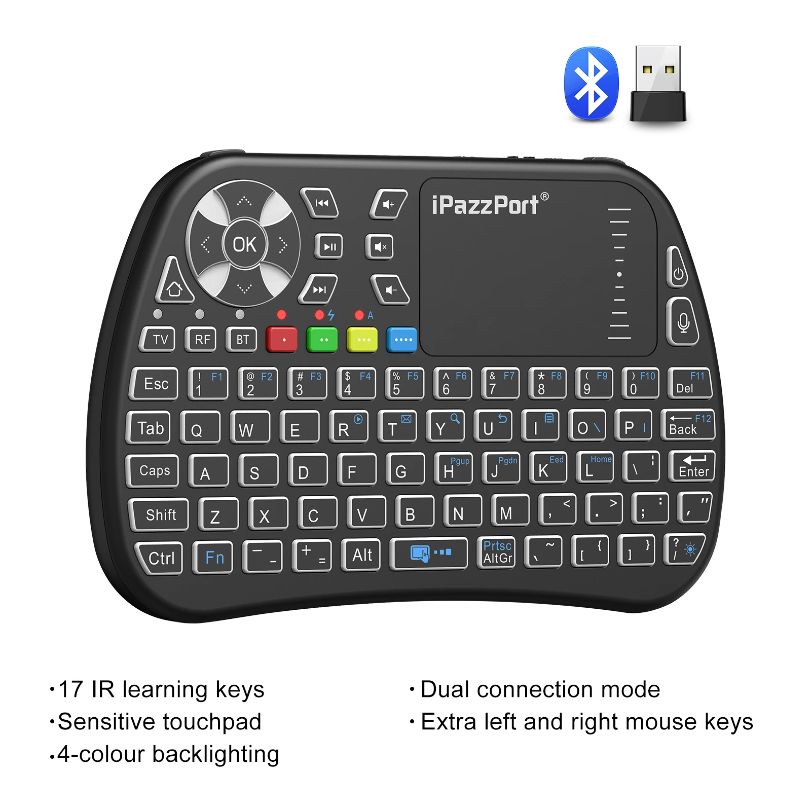 Gaming Console For Smart Tv - IPazzPort Bluetooth Mini Keyboard with Touchpad,