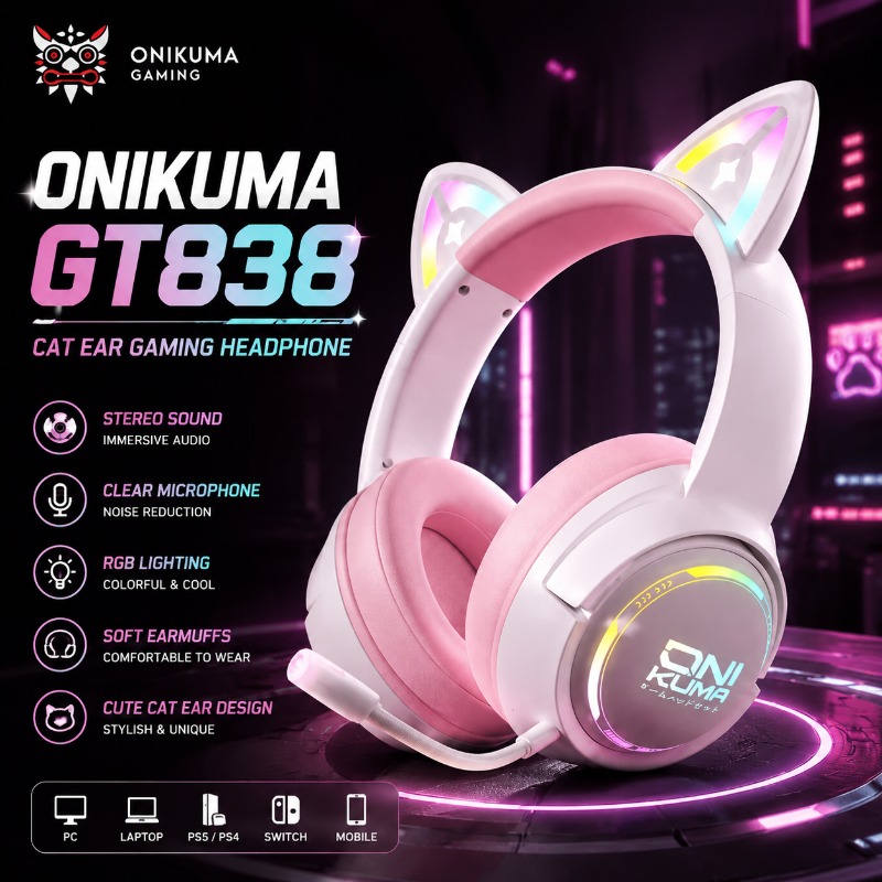 ONIKUMA GT838 Gaming Headset C - đánh giá và giá Gaming Console Apple