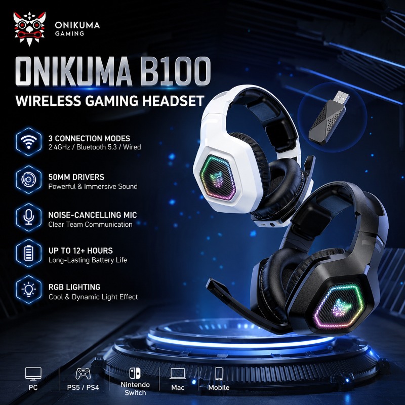 ONIKUMA B100 Wireless Gaming H - đánh giá và giá Gaming Console Apple