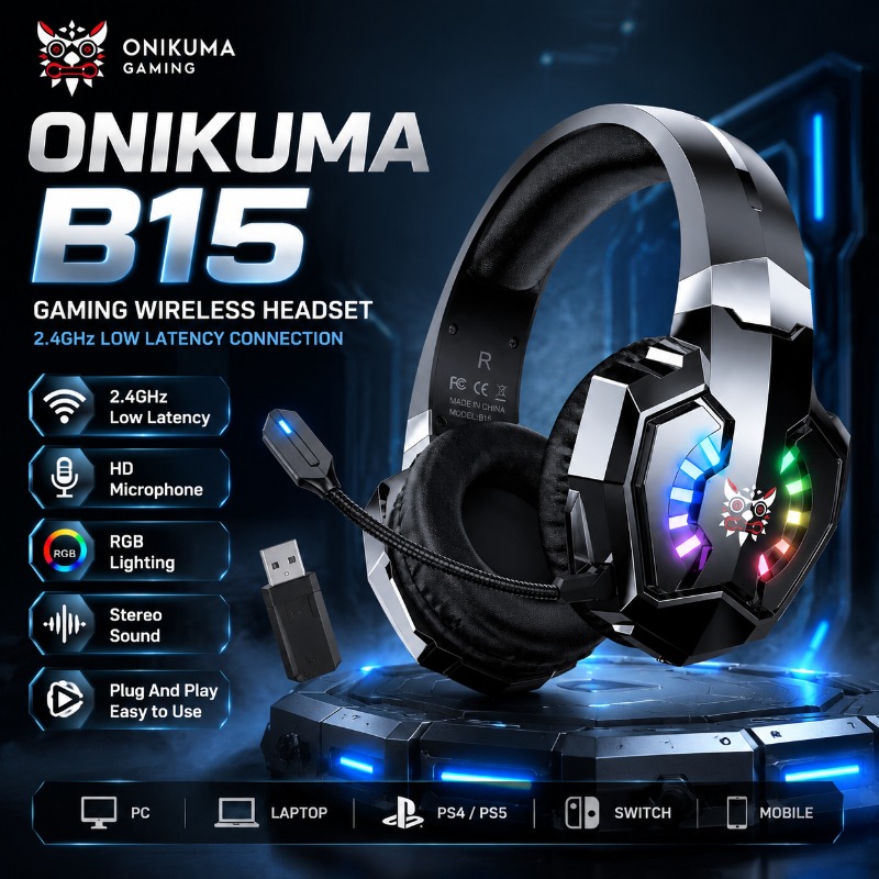 ONIKUMA B15 Gaming Headset Wir - đánh giá và giá Gaming Console Apple