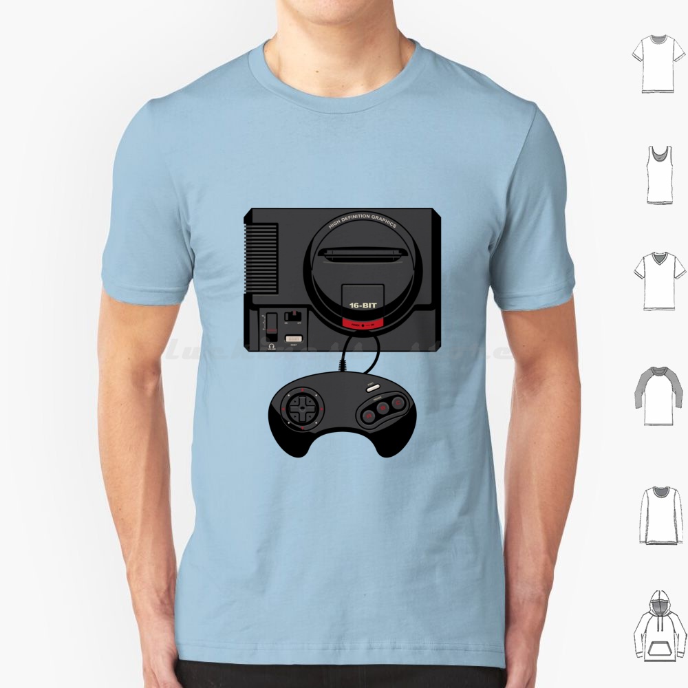 Retro Black 16-Bit T Shirt Men - đánh giá và giá Gaming Console Genesis