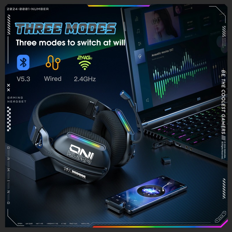ONIKUMA GT808 Gaming Headset W - đánh giá và giá Gaming Console Apple